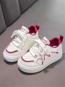 白色和红色韩版休闲2025新款春季运动鞋运动滑板鞋百搭防滑旅游鞋时尚小白鞋