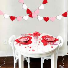 6 件复活节情人节圣帕特里克节派对旗帜拉手，情人节装饰，6 件毛毡情人节心形花环，多功能心形圣帕特里克节三叶草复活节兔子情人节横幅，适用于家庭、壁炉架、墙壁、办公室、情人节装饰 - 彩色 - 查看 8