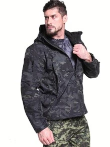 Military Soft Shell Tactical Jacket, Men's Waterproof Windproof Jackets, Men's Army Combat Hooded Coats - Multicolor - Ver 4