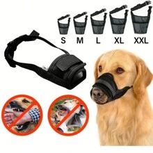 Muselière en maille respirante pour chien, installation rapide avec sangle réglable, empêche la morsure et l'aboiement, masque doux et réglable pour animal de compagnie