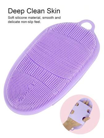 1 件装硅胶沐浴刷，用于去角质身体清洁磨砂擦死皮手套，用于淋浴身体刷毛巾 SPA 泡沫身体按摩，硅胶身体刷，易于清洁，泡沫丰富