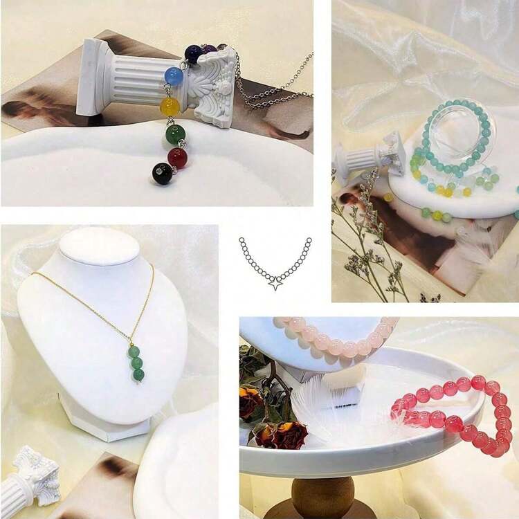 384/624入組8mm玻璃珠,24種隨機顏色8mm水晶珠,仿玉珠手鍊製作套件含跳環、龍蝦扣、彈性線,適用於手鍊、項鍊、耳環設計和diy工藝製作禮物 - 彩色 - 查看 6