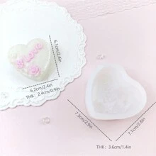 心形玫瑰DIY手工香氛石膏多功能硅胶模具 - 白色 - 查看 4