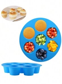 Silikonowa forma do pieczenia ciasta z 7 wnękami, nieprzywierająca, idealna do mini ciast i muffinek, idealna do piekarnika i frytkownicy, niezbędny gadżet kuchenny