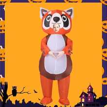 Raccoon Inflatable Costume Riding Raccoon Air Blow Up Funny Fancy Dress Party Christmas Costume For Adults ,Halloween Costume - Rose Red - View 9