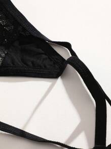 3pcs/Set Solid Color Lace Trim Low Waist Sexy Romantic Summer Ladies Thong Panties