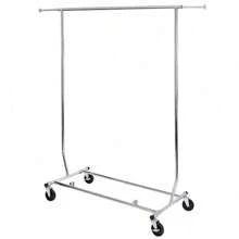 2 PIEZAS Perchero de ropa con ruedas plegable y resistente, con resorte, de estilo minimalista, para blusas de verano - Negro - Ver 9