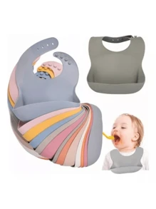 6 Piece Baby Cutlery Set Silicone Baby Set With Suction Cup Bowl Sippy Cup Bibs - 深綠色 - 查看 6