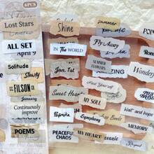 6 hojas de pegatinas de collage de frases en inglés - suministros para scrapbooking y manualidades DIY, paquete de pegatinas decorativas para diarios y cuadernos - Multicolor - Ver 4