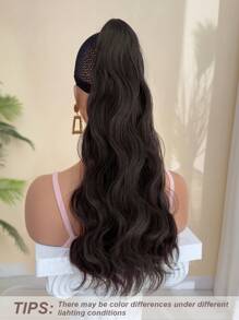Claw Ponytail Extension Hair Accessories 18-20 Inch Long Natural Wave Heat Resistant Fiber Synthetic Ponytail Hairpiece for Women Daily Used black brown - Brown - View 5