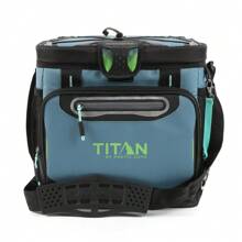 Titan 24 Can Zipperless Soft Sided Cooler, Green Titan By Artic Zone Zipperless Cooler Made Of 200x300D Polyester Ripstop With Clear Matte TPE Coating Features A Flip-Open Lid And Triple Layer ColdBlock Base To Shield Against Mud, Sand, Snow, - 24 - View 1