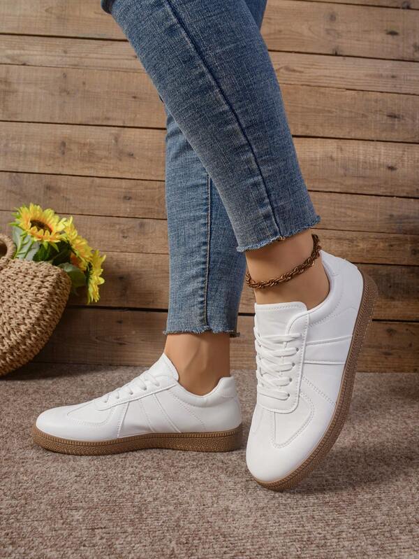 Tênis feminino casual sem salto, calçados versáteis da moda para primavera, verão, outono e inverno