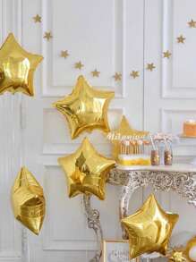 50pcs Gold Star Balloons, 5 Inch Gold Star Foil Balloons, Suitable For Birthday Party, Anniversary, Wedding, Graduation Ceremony Decoration Balloons, Birthday Decoration, Shopping Mall And Store Opening, Event Wedding Venue Decoration, First Birthday Party, Wedding Store Decoration Balloons, Birthday Balloon Set, Birthday Decoration - Gold - View 2