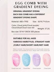 1 Pack Mini Cute Egg Shape Hair Brush Portable Scalp Massage Comb Anti-Tangle Cushion Comb Suitable For Portable Hair Salon Comb Detangling Comb Hair Styling Comb All Hair Types