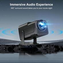 [180°Adjustable Stand] Smart Mini Projector With WiFi Bluetooth 15000 Lumens FHD 1080P Auto Keystone 4K Video Portable Ceiling Projector WiFi 6 Built-In Android 11.0 Black - 黑色1 - 查看 6