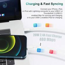 1/2/3 PCS USB-C To Lightning Cable, C-Port Charging Cable Compatible With IPhone 14 Pro/14/13 Pro/12 Pro Max/12 Mini/11 Pro/XS/XR - Multicolor - View 5