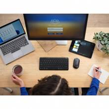 Bluetooth Keyboard And Mouse Set QWERTY UK Layout 84%  Plastics Rechargeable Multi-Device Wireless Keyboard And Mouse For PC Laptop  Tablet Windows Android IOS - Black - Keyboardandmouse-Bluetoothset - View 8