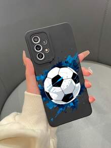 1 Stück TPU matter schwarzer Tornado Football Grafik Handyhülle, kompatibel mit Apple, A/S Serie, Redmi Note, OPPO A/Reno, INFINIX Handys. 2 Kamera Loch Stile, zufällige Lieferung