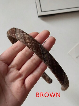 1pc Women Striped Casual Polyester Headband, Suitable For All Seasons,Hairband,Hair Hoop Headbands Hair Accessories