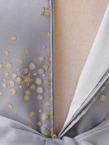 Tween Girls Short Sleeve Sequin Mesh Elegant Party Dress, Suitable For Banquet And Birthday
