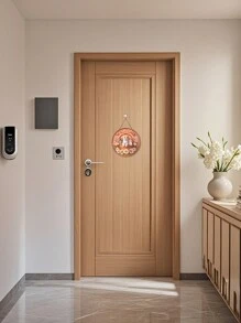 1pc Simple Cartoon Cute Cat "Welcome" Sign, Made Of High Quality Wood, Featuring Wreath Cradle And Adorable Cat Design, Versatile Wall-Mounted Decorative Hanging, Suitable For Entryway, Bedroom, Living Room Gifts Birthday Graduation