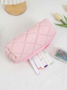 1 pièce Sac cosmétique de campus pour jeunes, organisateur de pinceaux de maquillage et de crayon à sourcils étanche - Multicolore - Voir 4