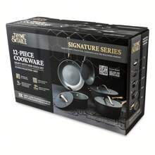 Thyme & Table 12 Piece Aluminum Cookware Set, Gold Pvd