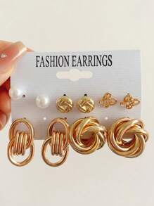 Simple Exaggerated Elegant Metal Geometric Stud Earrings, Perfect For Vacations, Dates, Gifts And Everyday Wear