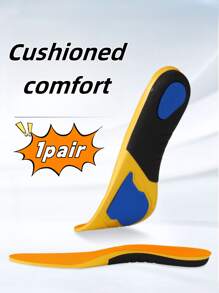 1 Pair Of Comfortable Cushioned High Elastic Sports Insoles That Can Be Cut To Fit The Shoe Size