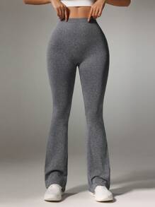 Summer Workout 1pc High Waist Flare Leg Sports Leggings
