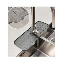 1 pieza/3 piezas Grifo de silicona, Felpudo antihumedad para fregadero de cocina, Esterilla para secar encimeras, Protector de encimera de baño, Bandeja de goteo para el grifo, Almohadilla de drenaje para jabón, Adecuado para cocinas y baños familiares