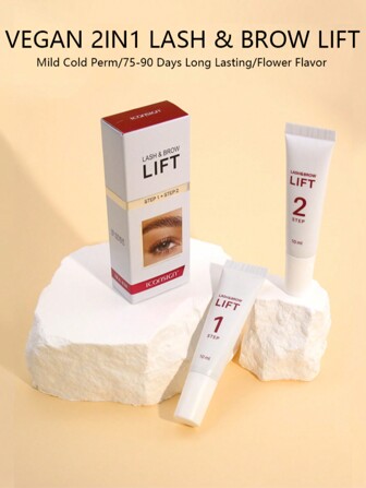 ICONSIGN 2-In-1 Portable Lash & Brow Tint & Lift Kit, 20ml, Natural Curl & Volume