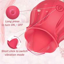 1pc Clitoral Licking Tongue Rose Sex Toy Vibrator Stimulator For Women, Vibrating Rose Adult Women Couples Sex Toys With 10 Modes, Female Mini Clitoris Nipple Vibrator For Woman Her Pleasure - Clitoris Vagina Pussy Pump Tongue Vibrators For Women Quick Sexual Pleasure, Female Couple Sex Toy & Games