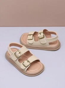 Kids Indoor & Outdoor Sandals, Girls Fashion Versatile, Boys Soft Sole Beach Shoes, Toddlers First Walking Sandals - Beige - View 3