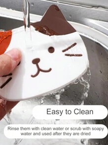 1PC Cute Cat Coasters Rubber Surface Insulation Non-Slip Hot Pads Cat Shaped Coasters, Interesting Coffee Cup Decoration, Bar, Small Cute Cat Coasters, Funny Cat Coasters Cat Shaped Ceramic Coasters, Desk Coffee Table Restaurant Decoration Cat Cute Coasters PVC Puppy Expression Silicone Coasters Insulation Pads Non-Slip Anti-Scalding Pads Bowl Mats Placemats Bar Teapot Mug Placemats Bowl Mats