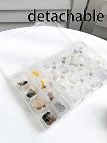 1pc 56/28/4 Compartment Transparent Storage Box, DIY Accessories Organizer, Jewelry, Nail Art, Diamond Painting Beads, Craft Supplies Compartment Case - Clear - View 7