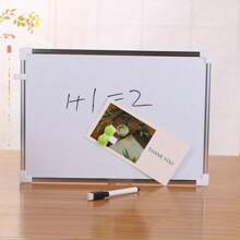 Multipurpose Double-Sided Whiteboard Set, 12"X8", Stainless Steel Material, Suitable For Home Office Notes And Messages - White - View 1