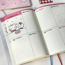 Sanrio Sanrio Hello Kitty 2025 Diary Notebook - 96 Pages, Mixed Color, High Beauty Illustration, Paper Material, Cute Kitty Design, Colorful Pages, Officially Licensed
