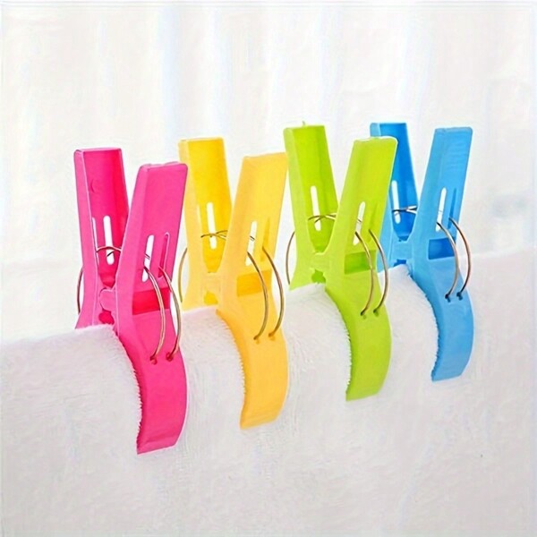 8/4/1pc Large Beach Towel Clip, Beach Chair Clip, Plastic Clip, Cruise Beach Chair Towel Clip, Hanger, Windproof Chair Clip, And Quilt Drying Clip - Plastic Clips For Outdoor Use To Prevent Your Towels From Being Blown Away,Beachwear,Spring,Minimalist,Summer Tops