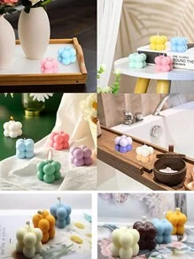 1pc Magic Cube Shaped Candle Mold - White - View 4