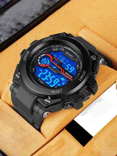 1 Pc Electronic Men's Sports Luminous Multi-Function Watch, Suitable For Outdoor/Student Use, Can Be Given As A Gift