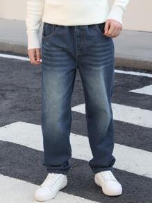 Jeans amples de printemps pour adolescents, style délavé. Pantalon en jean décontracté pour adolescents/adolescents garçons