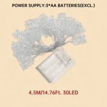 1 PC 10/20/30/40 Eid Mubarak Lantern Ramadan String Lights Hanging Decorative Lamp Battery Powered Suitable For Home Garden Bedroom Yard Ramadan Festival Party Shop Decoration Gifts Birthday Graduation - Yellow - View 10