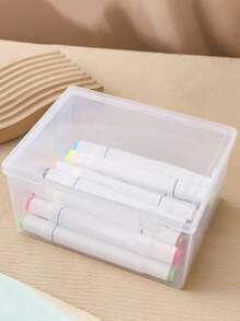 1 pieza Caja de plástico transparente multifuncional - Varios tamaños para organizar cuentas, manualidades, pintura de diamantes, auriculares, cables, cargadores, artículos de escritorio pequeños