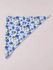 1pc Cute Blueberry Fruit Print Medium/Small Dog Pet Triangle Bib, Pet Accessory