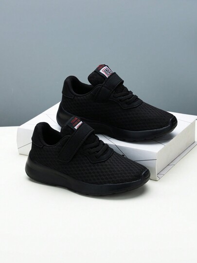 1 Pair Boys' PU Hook And Loop Flat Casual Sports Shoes, Suitable For Daily Casual Sports Commuting All Season