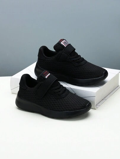 1 Pair Boys' PU Hook And Loop Flat Casual Sports Shoes, Suitable For Daily Casual Sports Commuting All Season