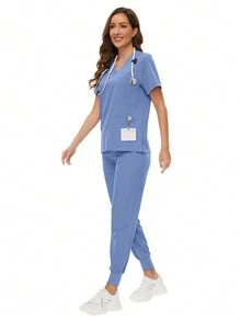 Uniforme de enfermería de alta calidad - Juego de ropa para trabajo en clínicas de belleza, spas, veterinarias, dentistas y otros entornos sanitarios para mujeres