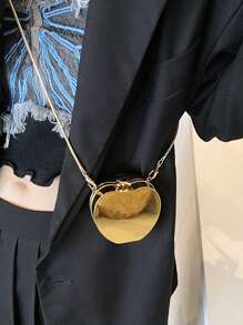 个性化迷你亚克力方形包，创意亮面时尚百搭优雅斜挎包，高端品质小众设计精致口红/零钱包/耳机收纳包 - 金色 - 查看 5