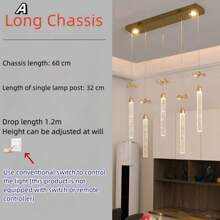 1pc Modern Minimalist Luxury Crystal Pendant Light, Suitable For Living Room, Dining Room, Atmosphere Lighting, No Switch No Remote Control - Multicolor - View 12